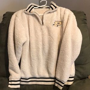 Purdue sherpa cream pullover